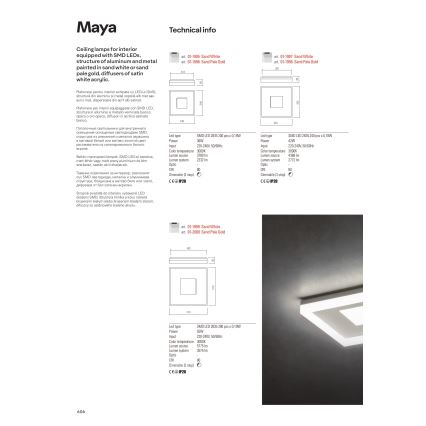 Redo 01-2004 - Himmennettävä LED-kattovalaisin MAYA LED/75W/230V, halkaisija 60 cm, kultainen