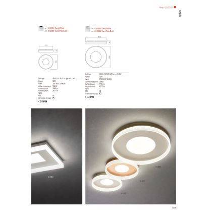 Redo 01-2004 - Himmennettävä LED-kattovalaisin MAYA LED/75W/230V, halkaisija 60 cm, kultainen