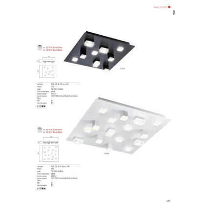 Redo 01-2016 - LED-kattovalaisin PIXEL LED/48W/230V 3000K 45x45 cm valkoinen