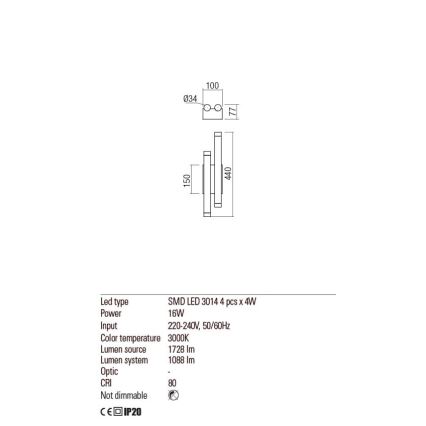 Redo 01-2034 - LED-seinävalaisin MADISON 4xLED/4W/230V kupari