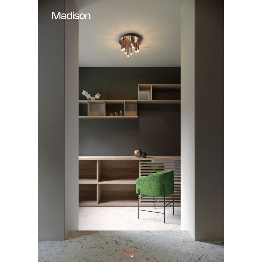 Redo 01-2039 - LED-kattovalaisin MADISON 9xLED/4W/230V kulta