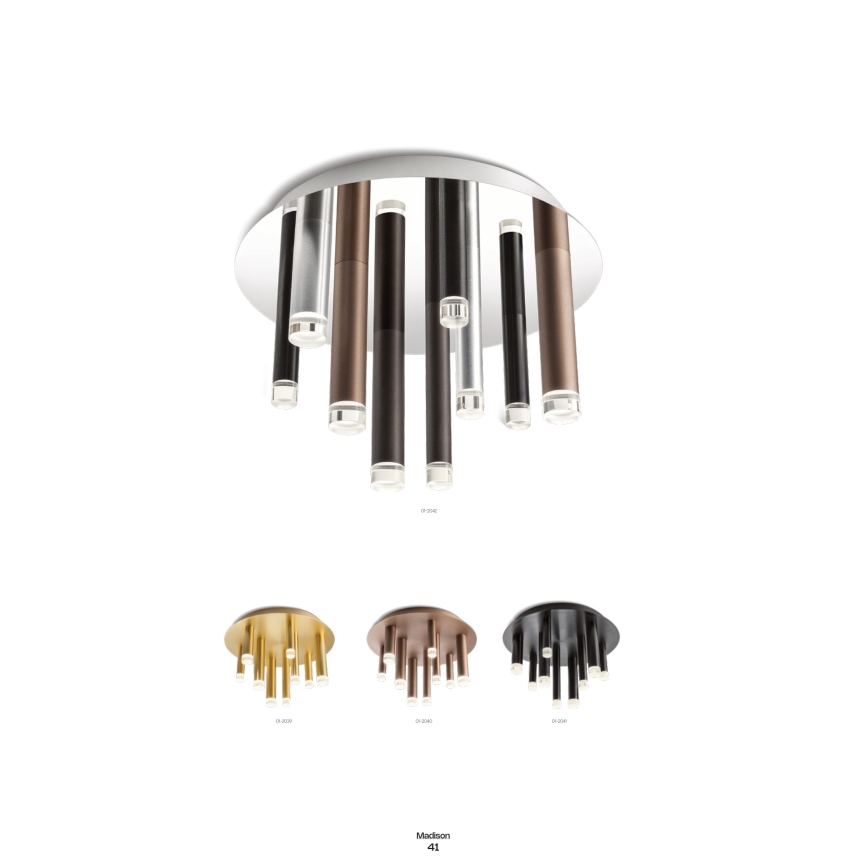 Redo 01-2042 - LED-kattovalaisin MADISON 9xLED/4W/230V kiiltävä kromi/musta/kupari