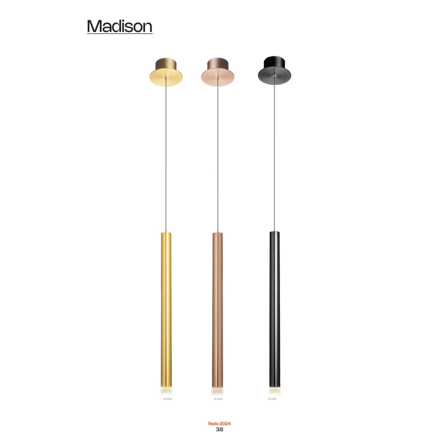 Redo 01-2045 - LED-kattokruunu johdossa MADISON LED/4W/230V musta