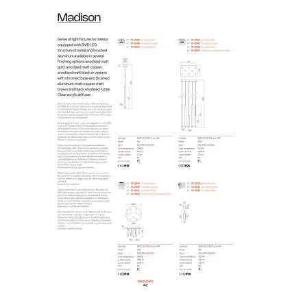 Redo 01-2045 - LED-kattokruunu johdossa MADISON LED/4W/230V musta