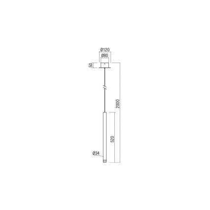 Redo 01-2045 - LED-kattokruunu johdossa MADISON LED/4W/230V musta