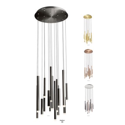 Redo 01-2059 - LED-kattokruunu johdossa MADISON 16xLED/4W/230V kupari