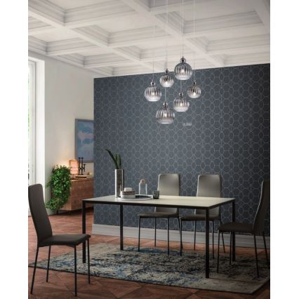 Redo 01-2069 - Kattokruunu johdossa PLUMEN 6xE14/42W/230V harmaa