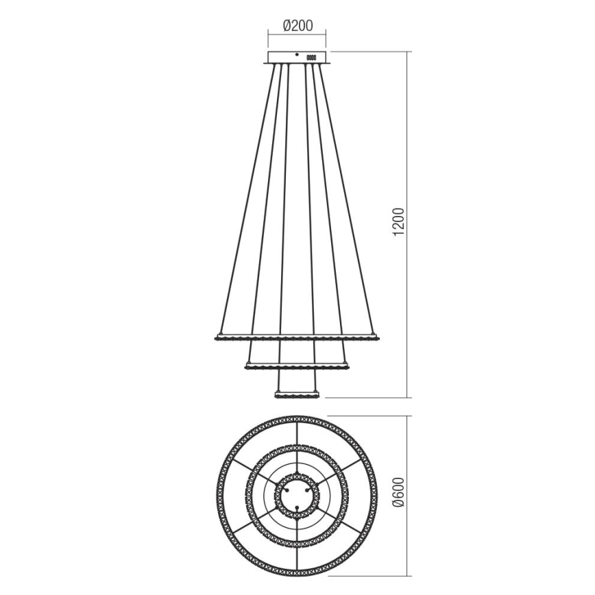 Redo 01-2173 - LED-kattokruunu johdossa NUNZIA LED/54W/230V