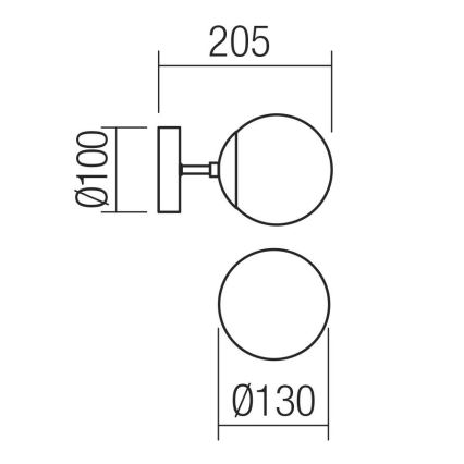 Redo 01-2175 - SEMIA-seinävalaisin 1xE14/28W/230V, musta/savunvärinen