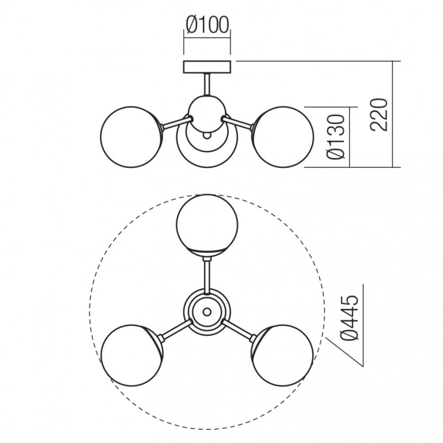 Redo 01-2176 - Kattovalaisin varrella SEMIA 3xE14/28W/230V musta/savunharmaa