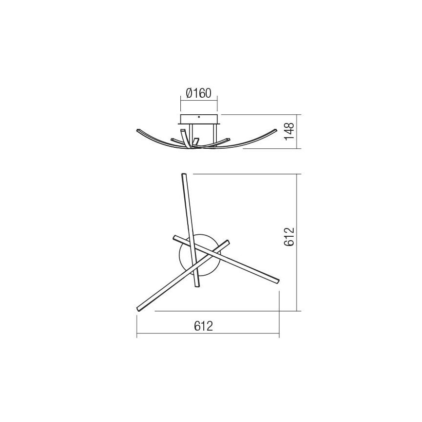 Redo 01-2185 - LED-kattovalaisin SPATHA 3xLED/6W/230V 3000K kulta