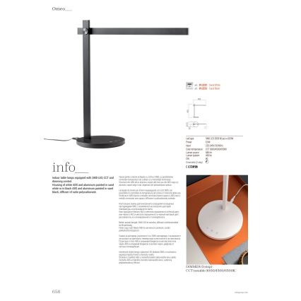 Redo 01-2213 - Himmennettävä LED-kosketuspöytävalaisin OMEO LED/5,5W/230V 3000/4500/6500K musta