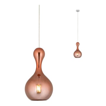 Redo 01-2257 - Kattokruunu johdossa LOB 1xE27/42W/230V halkaisija 18 cm kupari