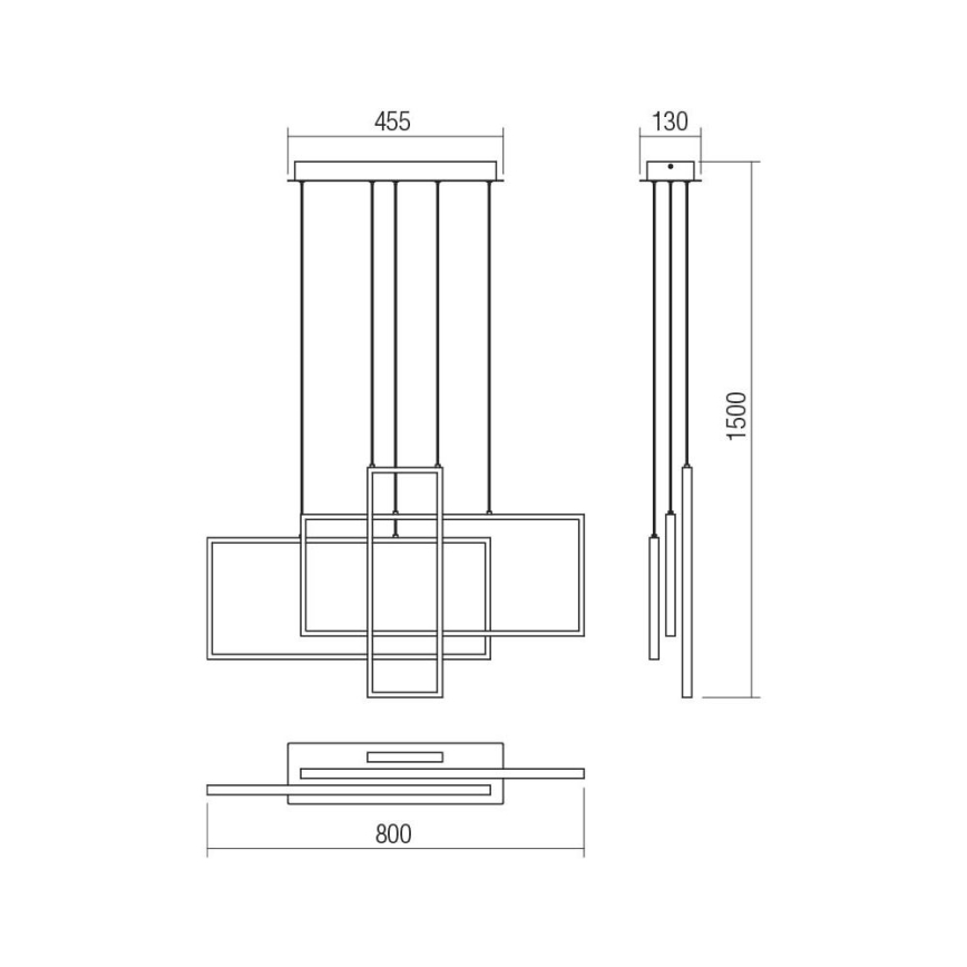 Redo 01-2315 - LED Himmennettävä riippuvalaisin  PLANA LED/60W/230V musta