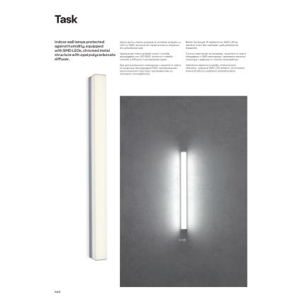 Redo 01-2331 - TASK LED valaistu kylpyhuonepeili LED/24W/230V 120 cm CRI 90 IP44 kiiltävä kromi
