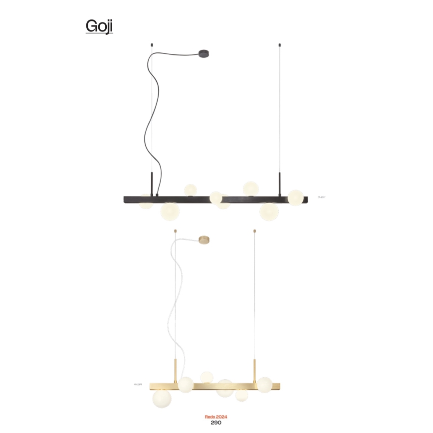 Redo 01-2376 - Kattokruunu johdossa GOJI 8xG9/28W/230V kulta