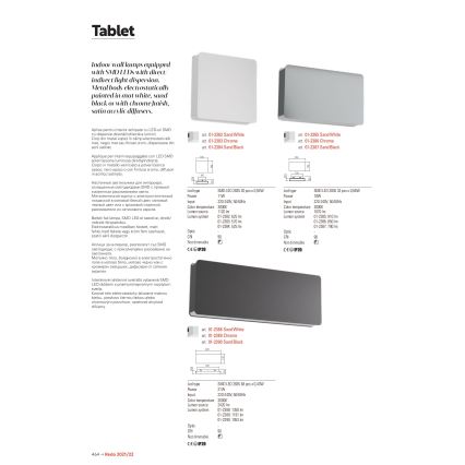 Redo 01-2384 - LED-seinävalaisin TABLET LED/11W/230V 3000K CRI 90 musta