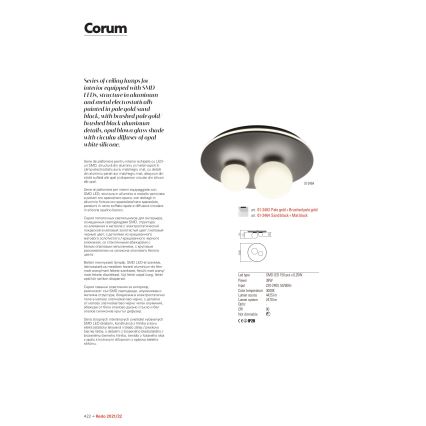 Redo 01-2466 - LED Kattovalaisin CORUM LED/48W/230V 3000K CRI 90 musta