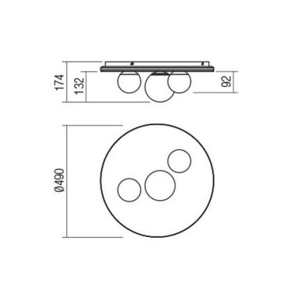 Redo 01-2466 - LED Kattovalaisin CORUM LED/48W/230V 3000K CRI 90 musta