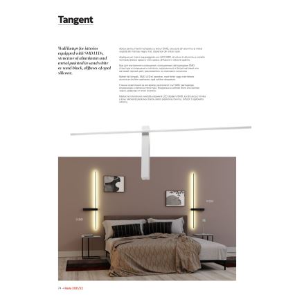 Redo 01-2479 - LED seinävalaisin TANGENT LED/14W/230V valkoinen