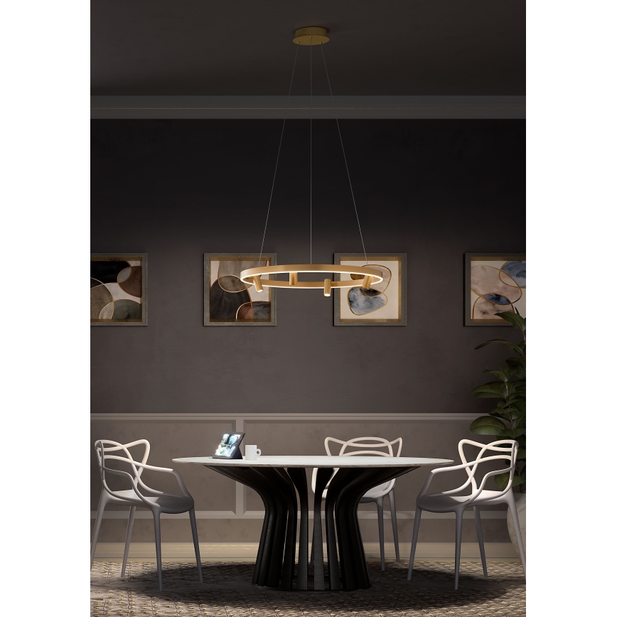 Redo 01-2492 - LED-kattokruunu johdossa SUMMIT LED/53,5W/230V CRI 90 halkaisija 80,8 cm kulta
