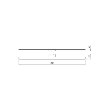 Redo 01-2512 - Kylpyhuoneen LED-peilivalo BARRIO LED/34,32W/230V 120 cm CRI 90 IP44 musta