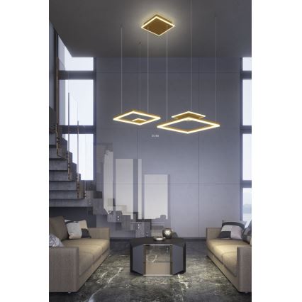 Redo 01-2615 - LED-himmennettävä riippuvalaisin vaijerilla SIGUA LED/137W/230V CRI 90 kultainen