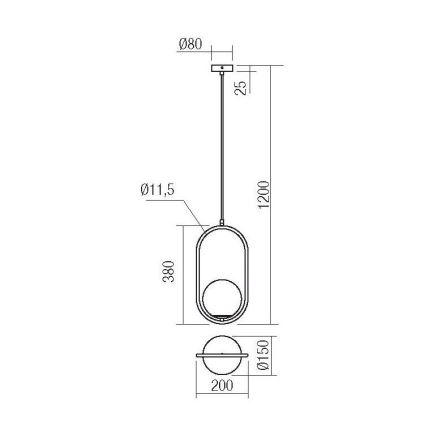 Redo 01-2624 - Kattokruunu johdossa NIVA 1xE14/28W/230V
