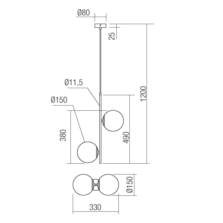 Redo 01-2625 - Kattokruunu johdossa NIVA 2xE14/28W/230V