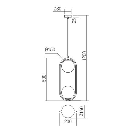 Redo 01-2626 - Kattokruunu johdossa NIVA 2xE14/28W/230V