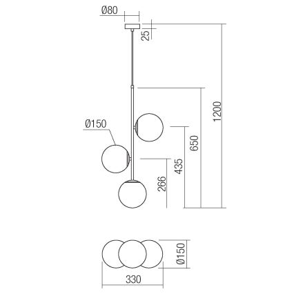 Redo 01-2627 - Kattokruunu johdossa NIVA 3xE14/28W/230V