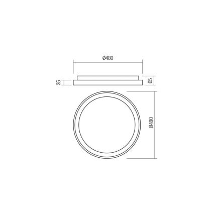 Redo 01-2667 - Himmennettävä LED-kattovalaisin ICONIC LED/40W/230V halkaisija 48 cm kulta