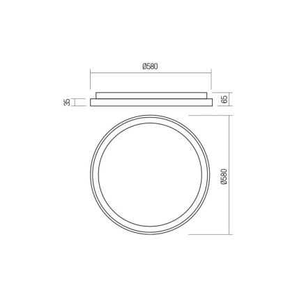 Redo 01-2671 - Himmennettävä LED-kattovalaisin ICONIC LED/50W/230V halkaisija 58 cm musta