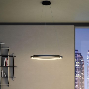 Redo 01-2674- Himmennettävä LED-kattokruunu johdossa ICONIC LED/50W/230V halkaisija 58 cm musta