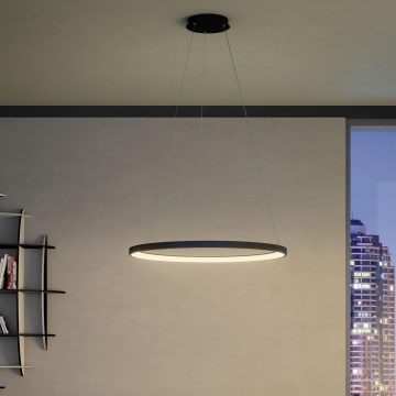 Redo 01-2677 - Himmennettävä LED-kattokruunu johdossa ICONIC LED/60W/230V halkaisija 78 cm musta