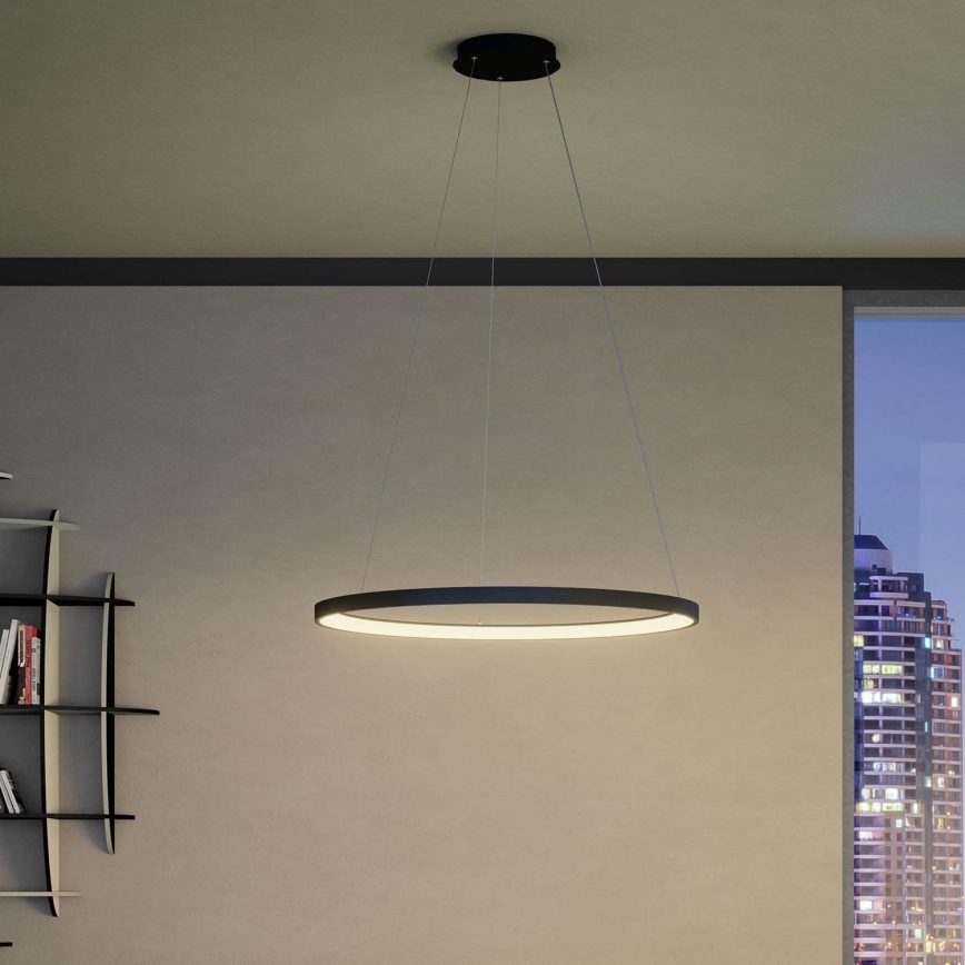 Redo 01-2677 - Himmennettävä LED-kattokruunu johdossa ICONIC LED/60W/230V halkaisija 78 cm musta