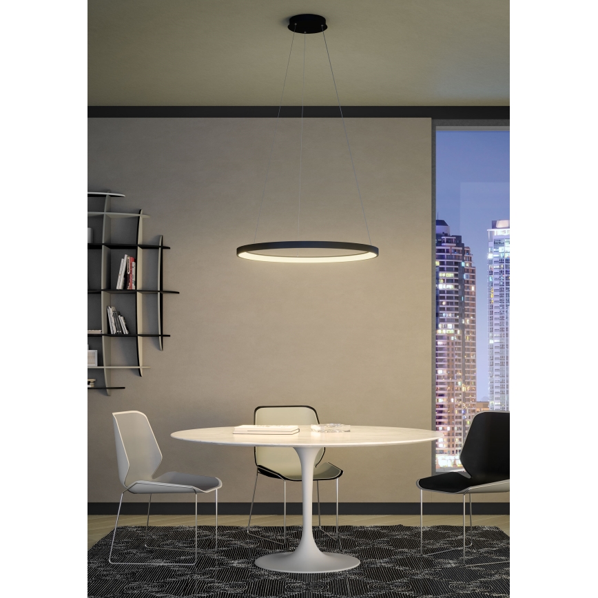 Redo 01-2677 - Himmennettävä LED-kattokruunu johdossa ICONIC LED/60W/230V halkaisija 78 cm musta