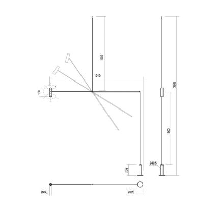 Redo 01-2695 - Himmennettävä LED-lattiavalaisin PICAS LED/12W/230V musta