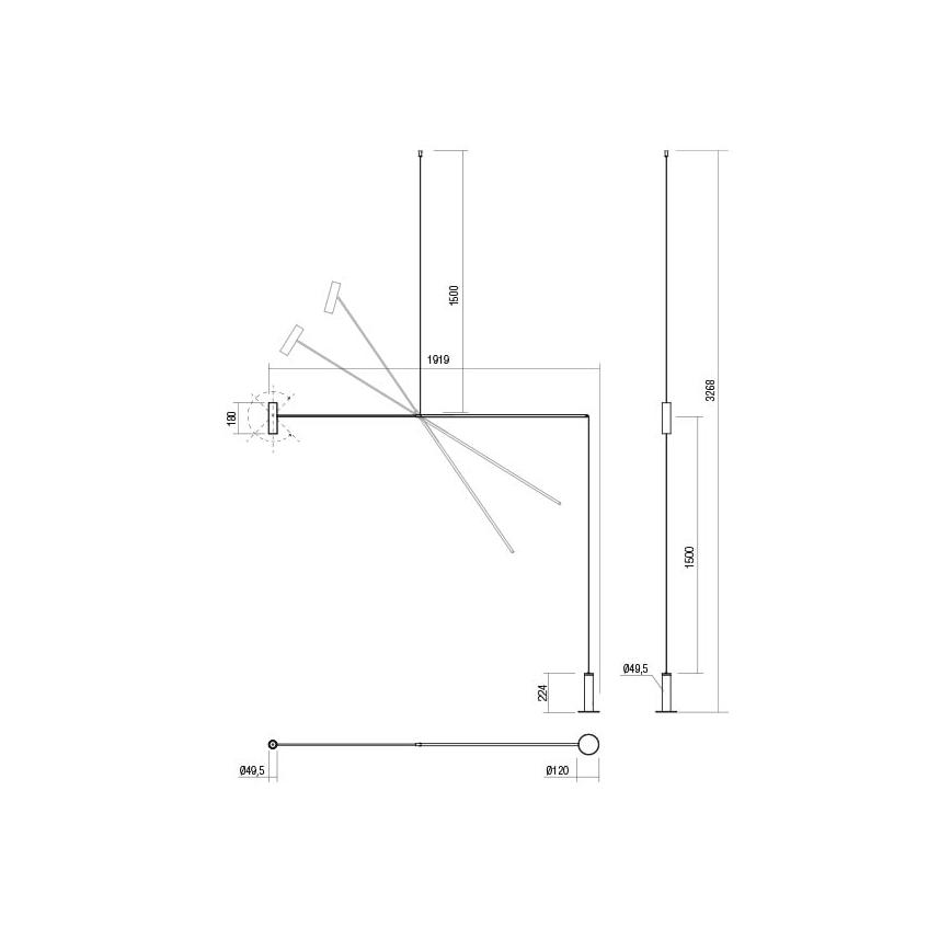 Redo 01-2695 - Himmennettävä LED-lattiavalaisin PICAS LED/12W/230V musta