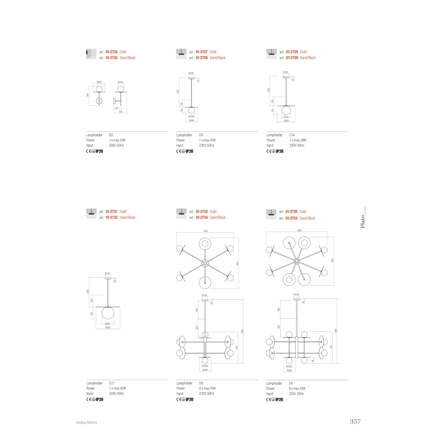 Redo 01-2726 - Seinävalaisin PLATO 1xG9/10W/230V musta
