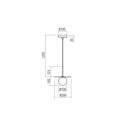 Redo 01-2727 - Kattokruunu johdossa PLATO 1xG9/10W/230V halkaisija 20 cm kulta