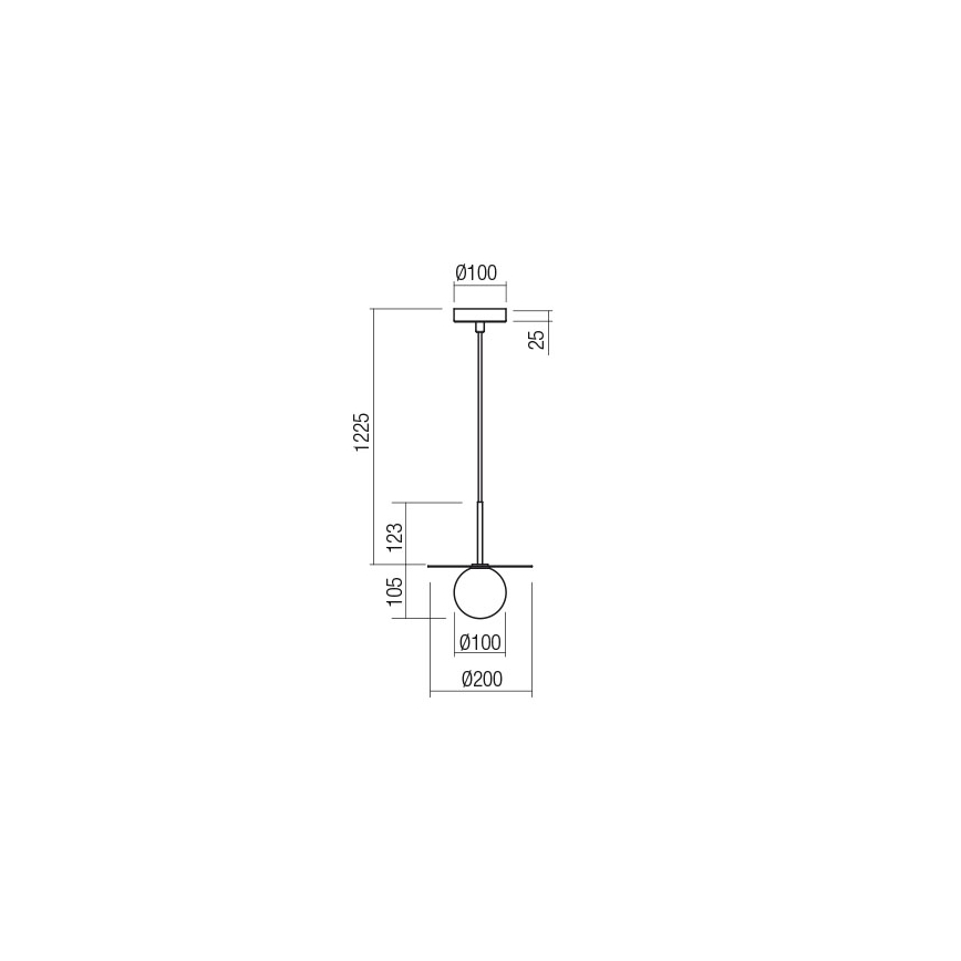 Redo 01-2727 - Kattokruunu johdossa PLATO 1xG9/10W/230V halkaisija 20 cm kulta