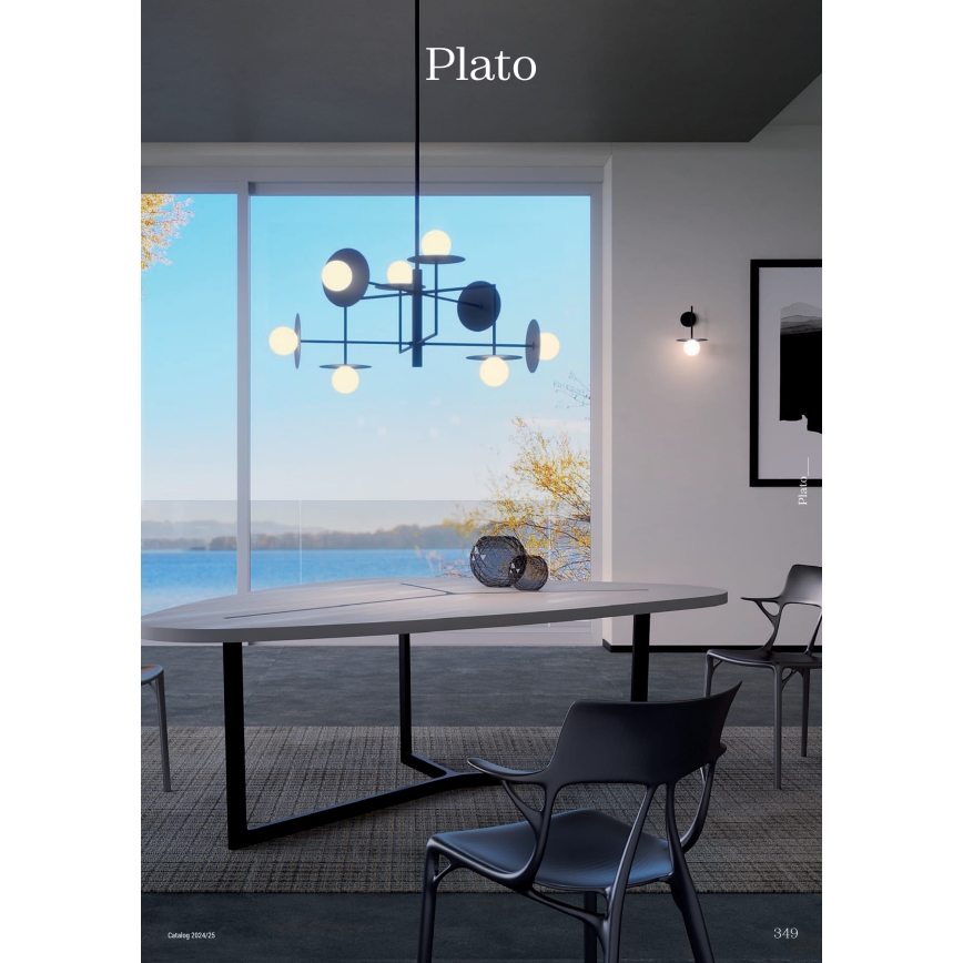 Redo 01-2734 - Riippukattokruunu PLATO 6xG9/10W/230V musta