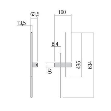 Redo 01-2744 - LED-seinävalaisin TANGENT LED/13W/230V CRI 90 valkoinen