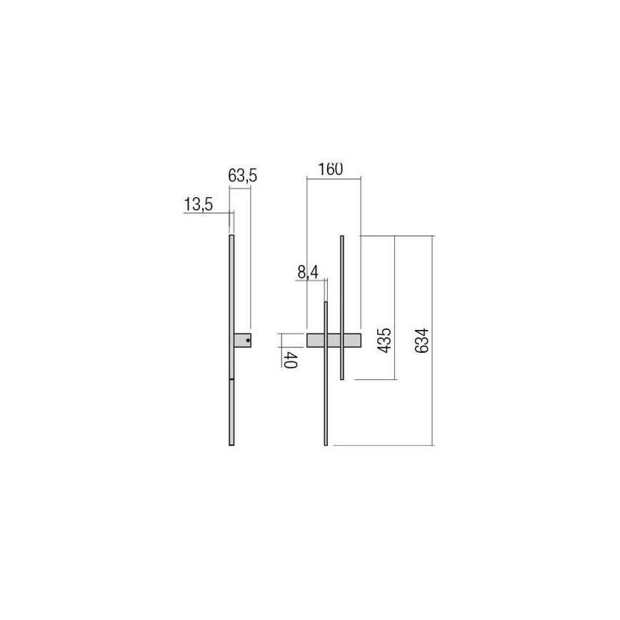 Redo 01-2744 - LED-seinävalaisin TANGENT LED/13W/230V CRI 90 valkoinen