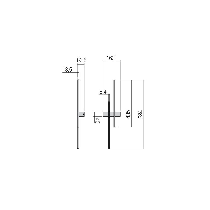 Redo 01-2745 - TANGENT LED-seinävalaisin 13W/230V, CRI 90, musta