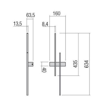 Redo 01-2746 - LED-seinävalaisin TANGENT LED/13W/230V CRI 90 valkoinen