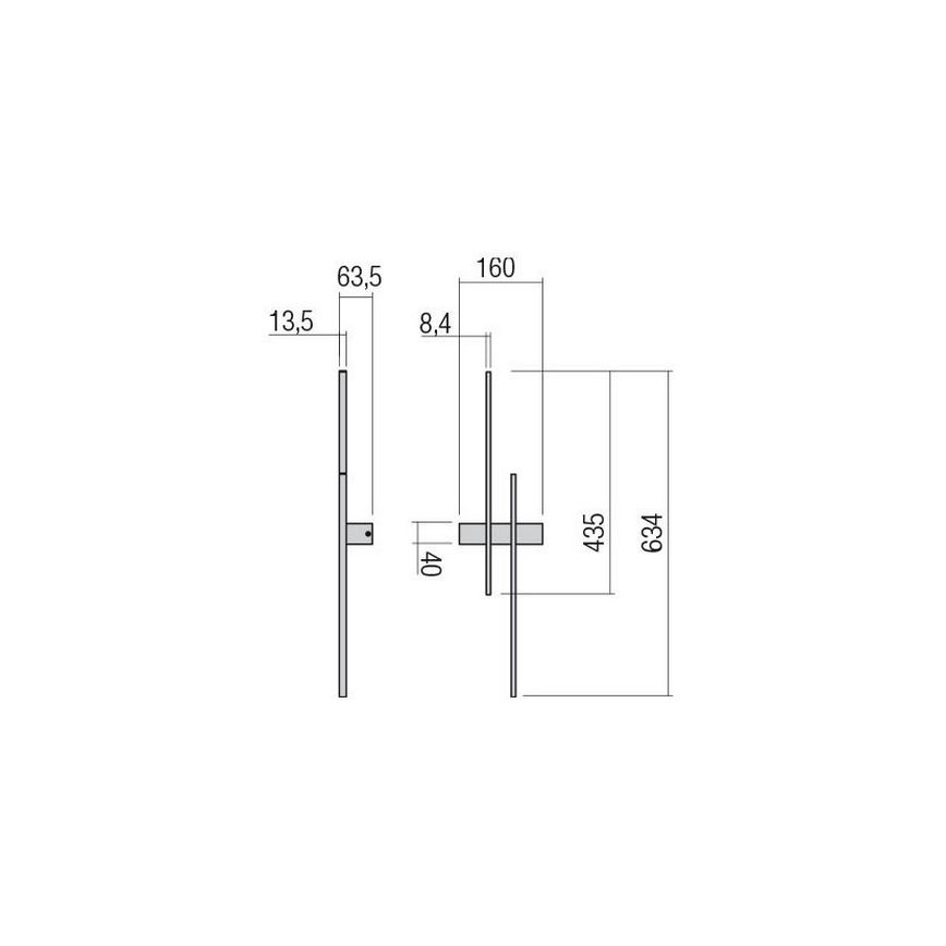 Redo 01-2746 - LED-seinävalaisin TANGENT LED/13W/230V CRI 90 valkoinen