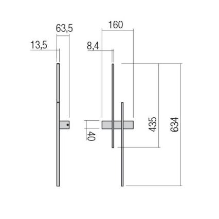 Redo 01-2747 - TANGENT LED seinävalaisin, 13W/230V, CRI 90, musta