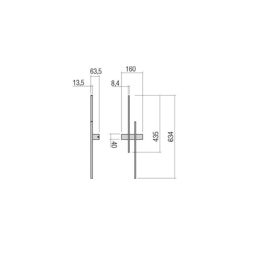Redo 01-2747 - TANGENT LED seinävalaisin, 13W/230V, CRI 90, musta